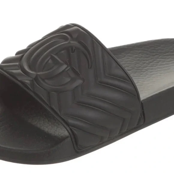 Gucci Black Matalasse Slide Sandals